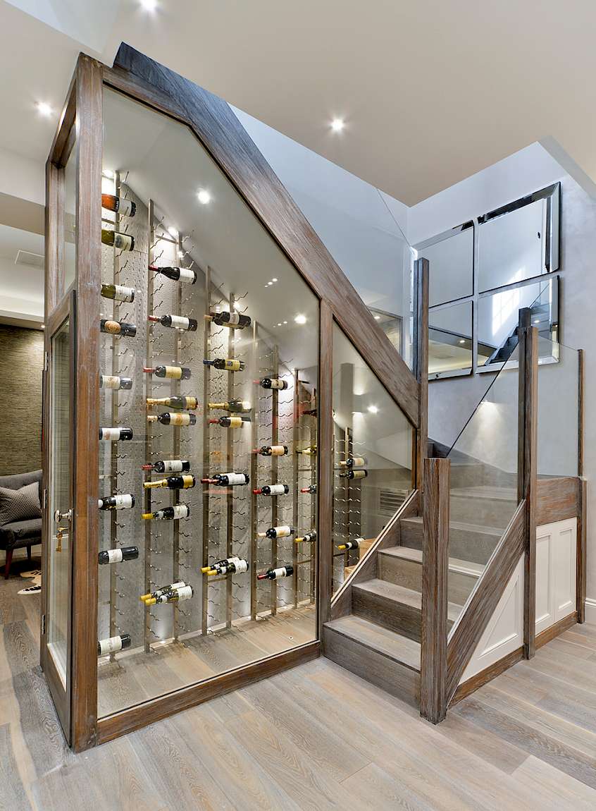 Wine Staircase, Basement Conversion, London